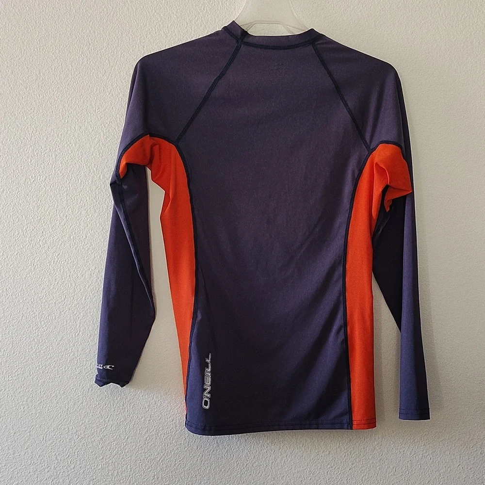 O'Neill Youth Rash Guard - Dark Blue and Bright Orange Size Mediums